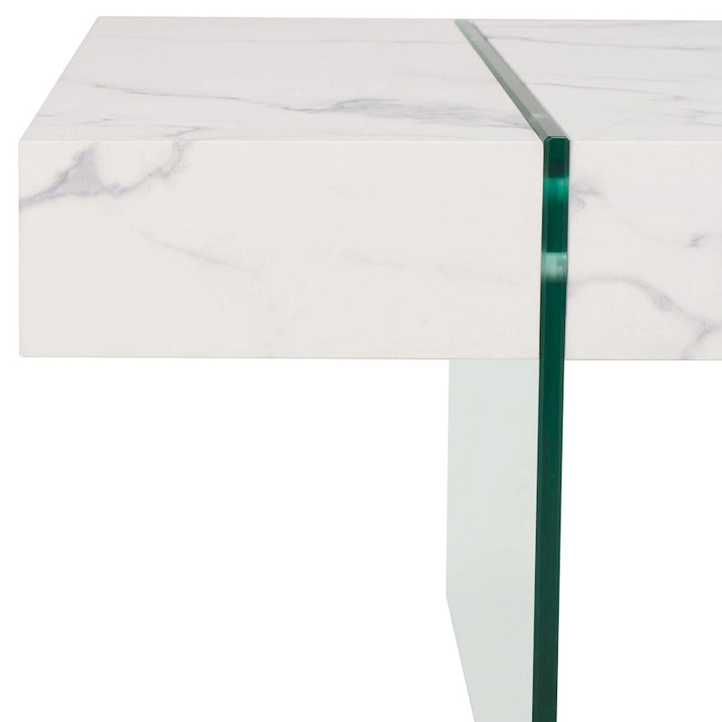SAFAVIEH Pluma Couchtisch mit Glasbeinen, rechteckig – 110 cm B x 60 cm T x 40 cm H – 110 cm B x 61 cm T x 41 cm H