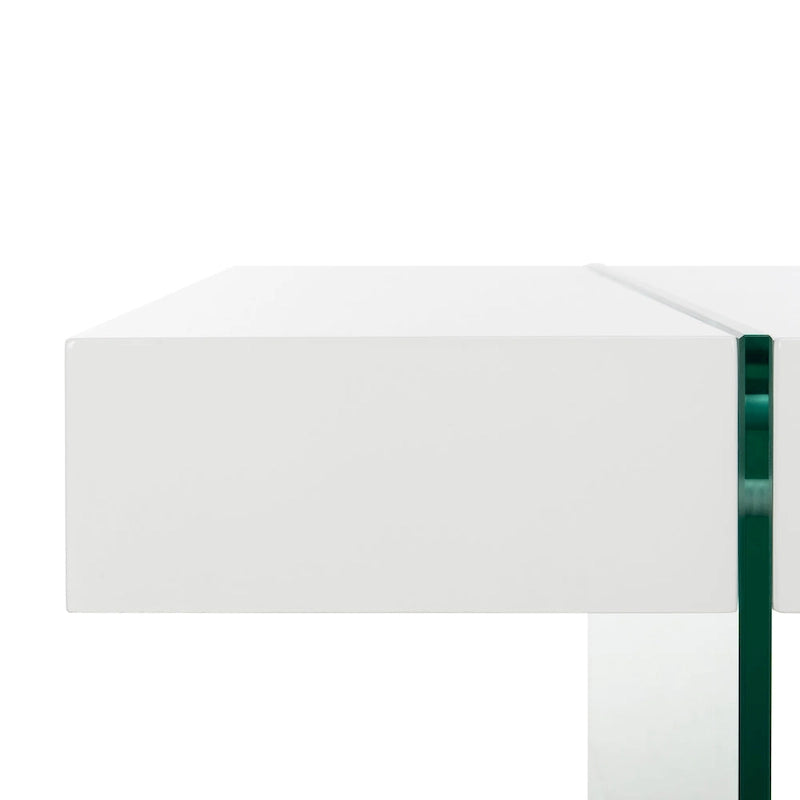 SAFAVIEH Pluma Couchtisch mit Glasbeinen, rechteckig – 110 cm B x 60 cm T x 40 cm H – 110 cm B x 61 cm T x 41 cm H
