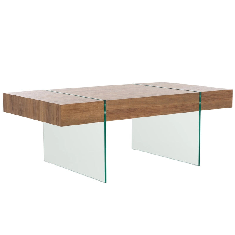 SAFAVIEH Pluma Couchtisch mit Glasbeinen, rechteckig – 110 cm B x 60 cm T x 40 cm H – 110 cm B x 61 cm T x 41 cm H