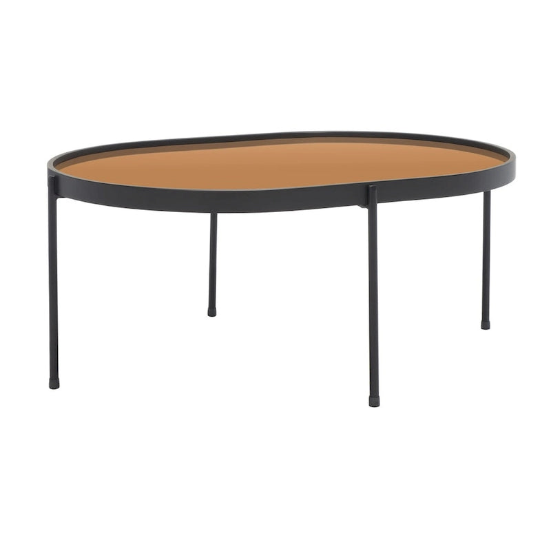 Mirrored Oval Coffee Table - 32 In. W x 23 In. D x 14 In. H - 32Wx23Dx14H