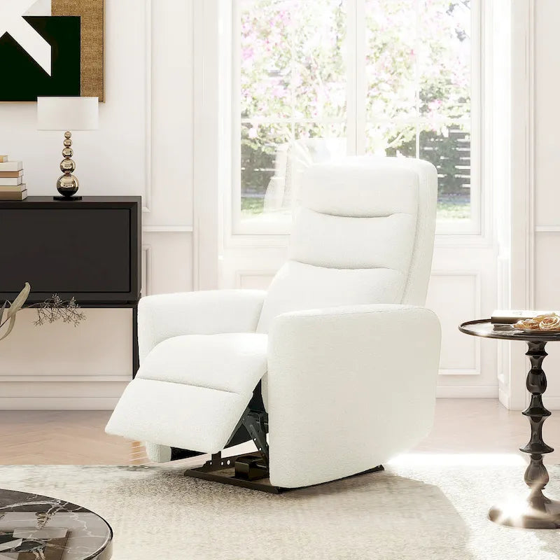 35.5 Boucle Upholstered High-Back Power Recliner Motion Chair