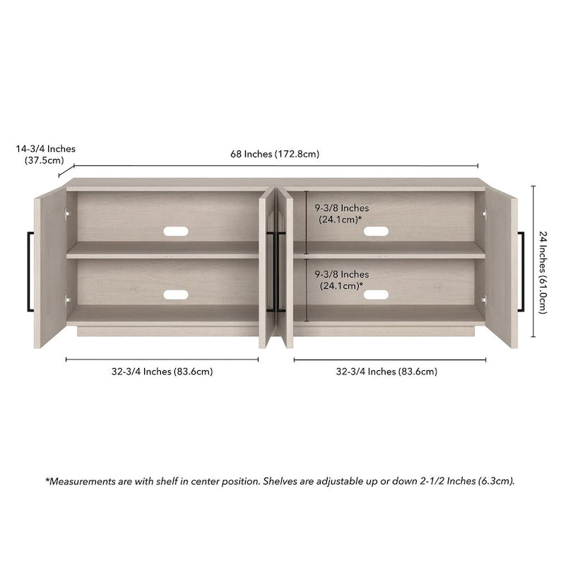Rectangular TV Stand for TV's up to 75 - 68 Wide