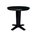 36 in Round Top Pedestal Counter Height Dining Table with 12 in Leaf