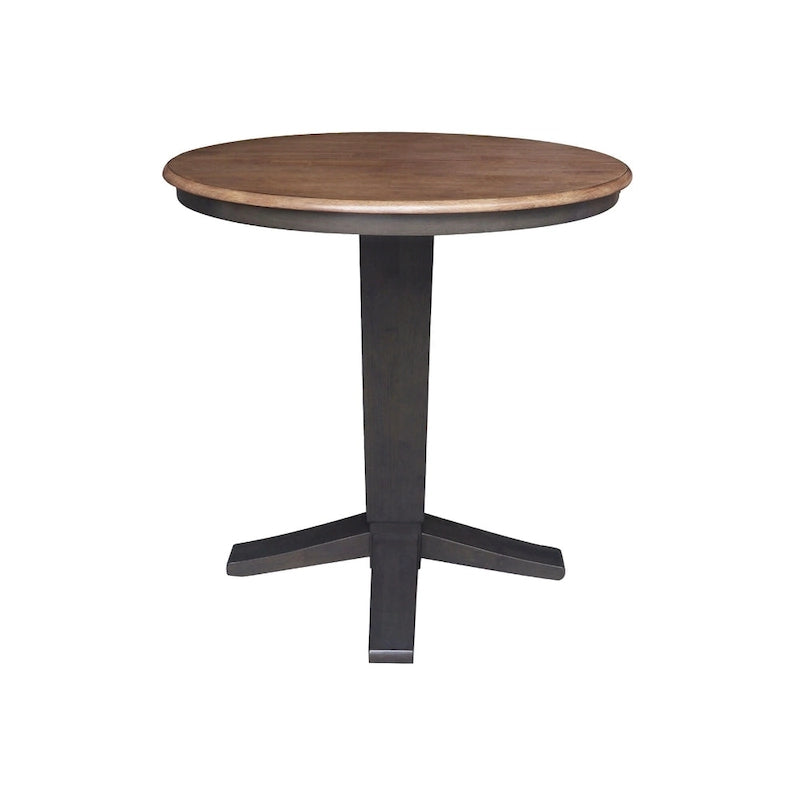 36 in Round Top Pedestal Counter Height Dining Table with 12 in Leaf