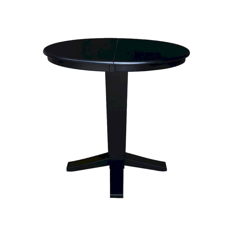 36 in Round Top Pedestal Counter Height Dining Table with 12 in Leaf