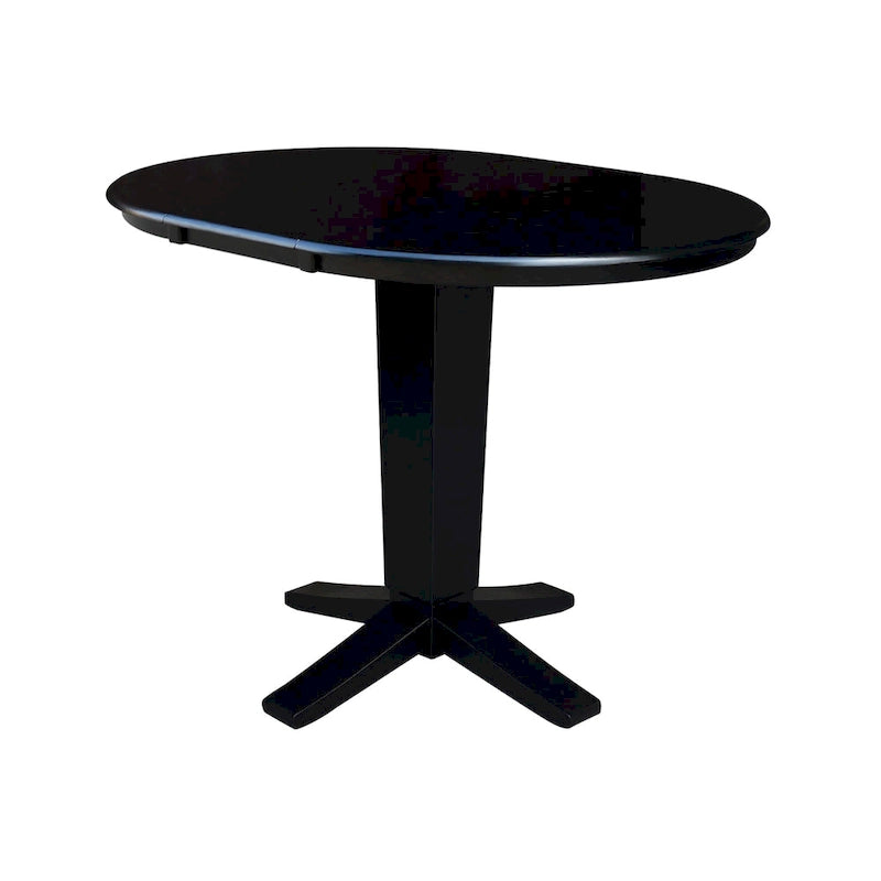 36 in Round Top Pedestal Counter Height Dining Table with 12 in Leaf