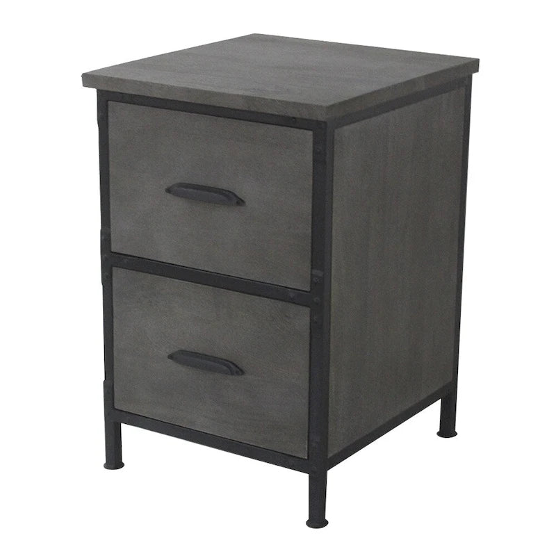 Lafayette rustic 2 drawer filing cabinet in Rowan Gray finish