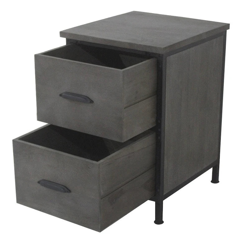 Lafayette rustic 2 drawer filing cabinet in Rowan Gray finish