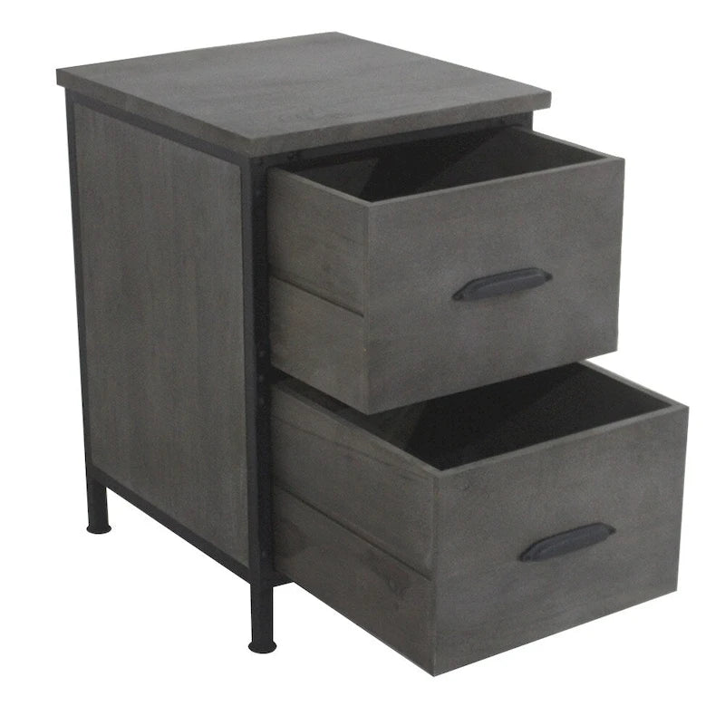 Lafayette rustic 2 drawer filing cabinet in Rowan Gray finish