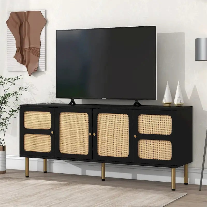 Woven Media Console Table for TVs Up to 70