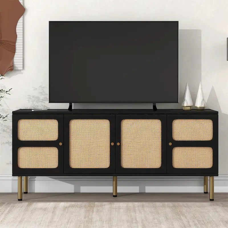 Woven Media Console Table for TVs Up to 70