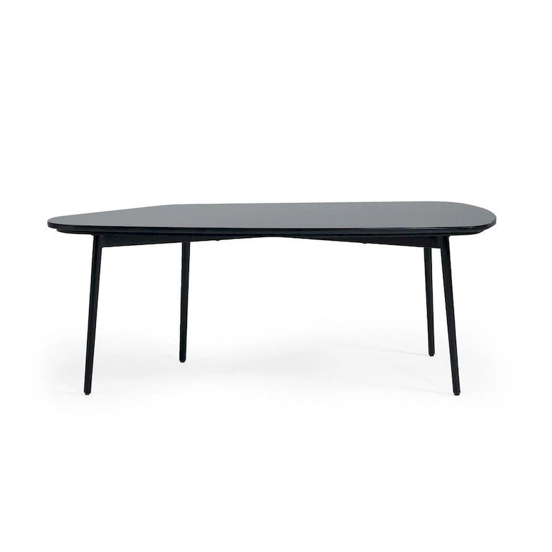 47 Black And Black Marble Stone Free Form Coffee Table
