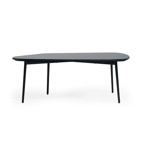 47 Black And Black Marble Stone Free Form Coffee Table