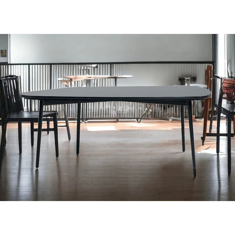 47 Black And Black Marble Stone Free Form Coffee Table