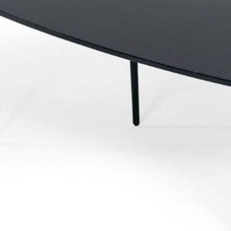 47 Black And Black Marble Stone Free Form Coffee Table