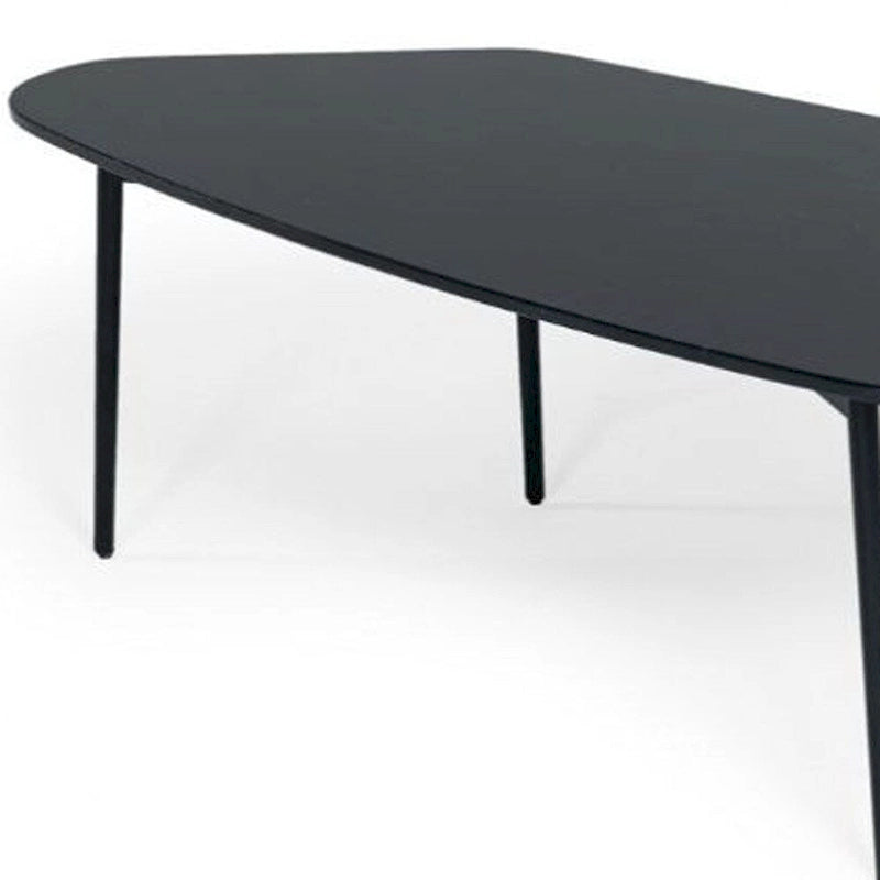 47 Black And Black Marble Stone Free Form Coffee Table