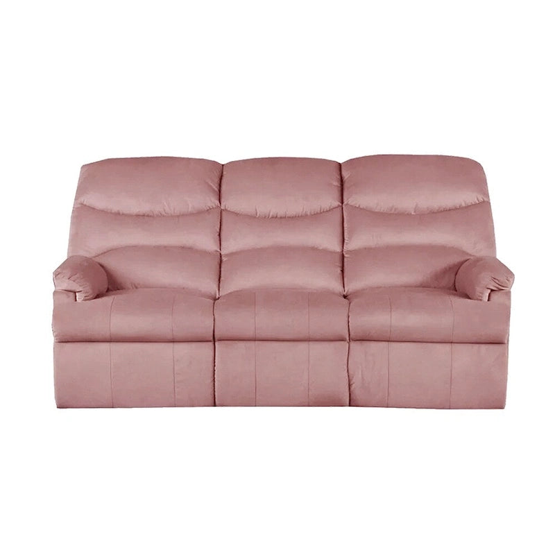 Velvet Upholstered Manual Motion Recliner Sofa